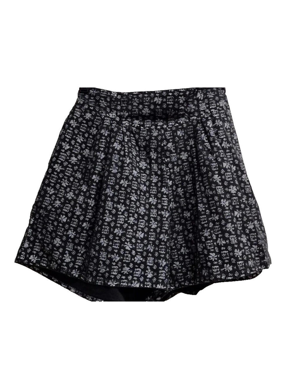 Black 100% Cotton Vintage Skater Shorts HIGH WAIST New Wave FLASH Women's Small